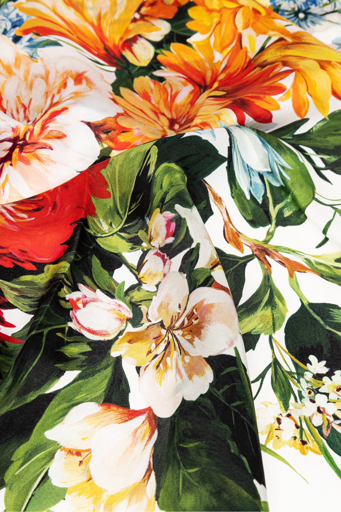 スカーフ Dolce & Gabbana FW25 Floral print scarf (FN090RGDC7A HA5QX) Multicolour Silk scarf with floral motif Dolce & Gabbana